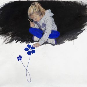 9 - Flor Azul 50 x 70 cm